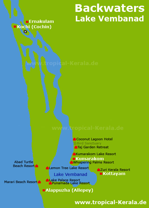 Kochi - Vembanad Lake Karte - klick zur Hotelliste Kochi - Vembanad Lake Karte - klick zur Hotelliste