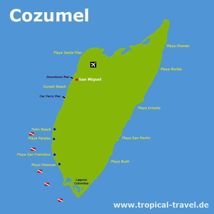 Cozumelkarte Cozumelkarte