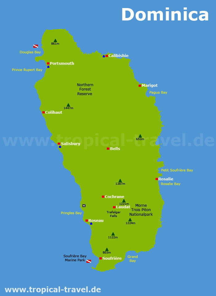 Dominica Karte Dominica Karte