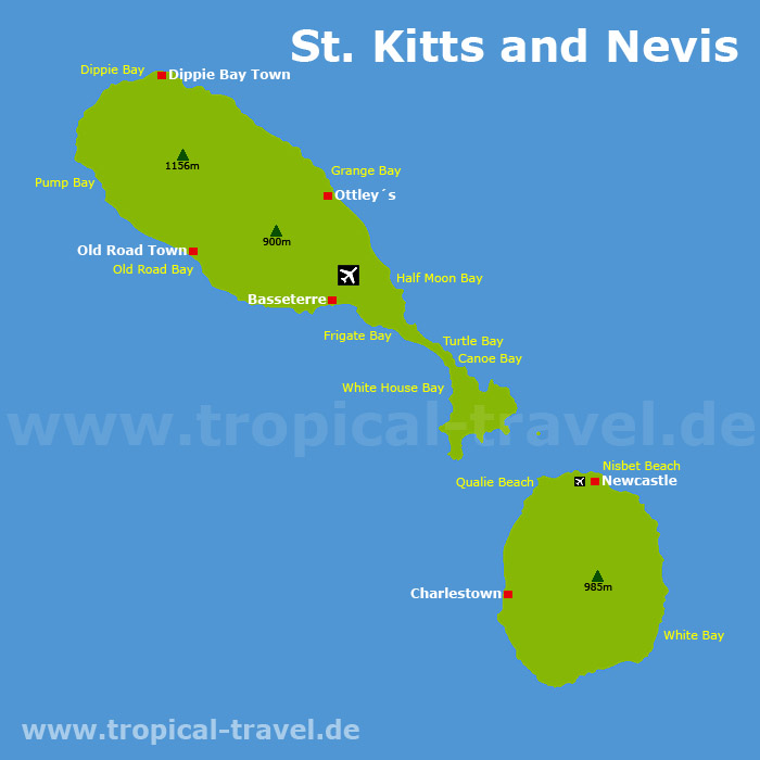 Kitts & Nevis Karte