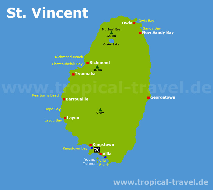 St. Vincent Karte St. Vincent Karte