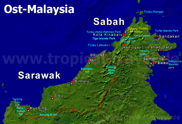 Ost-Malaysia Karte