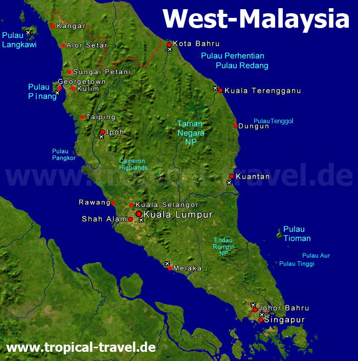 West-Malaysia Karte