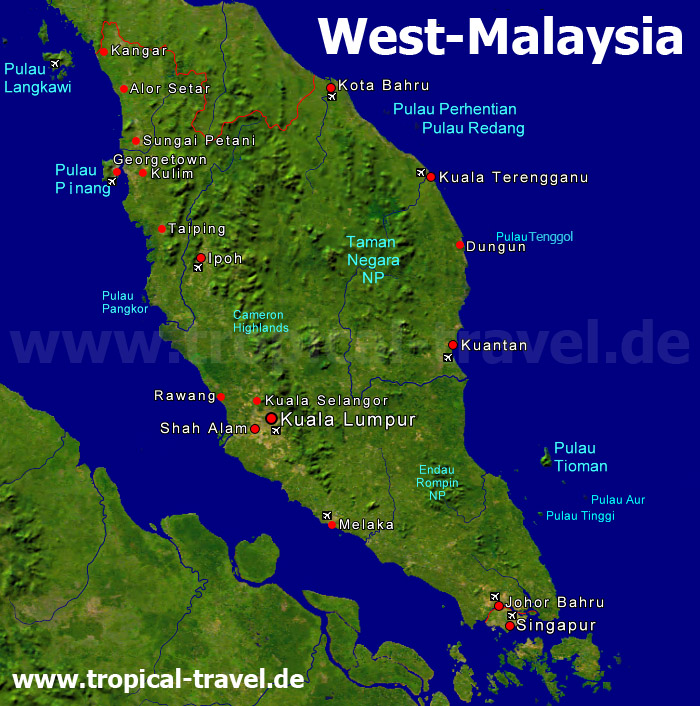West-Malaysia Karte West-Malaysia Karte