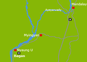 Mandalay-Bagan Karte