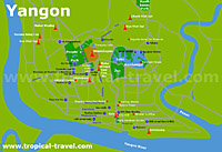 Yangon (Rangun) Karte - klick zum Vergrern