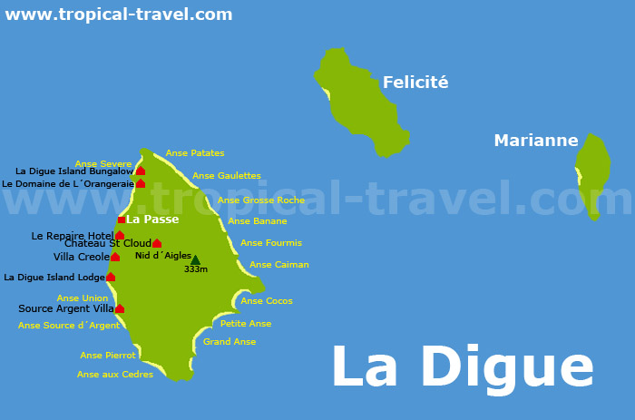 La Digue Karte