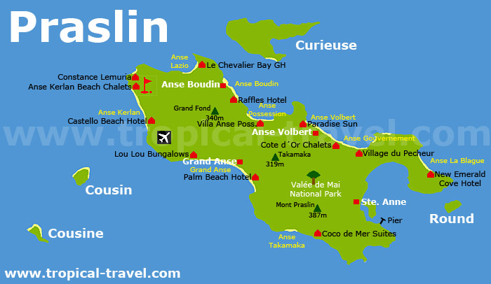 Praslin Karte