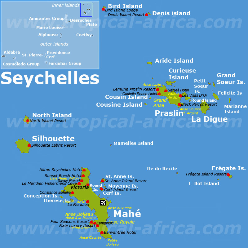 Seychellen Karte