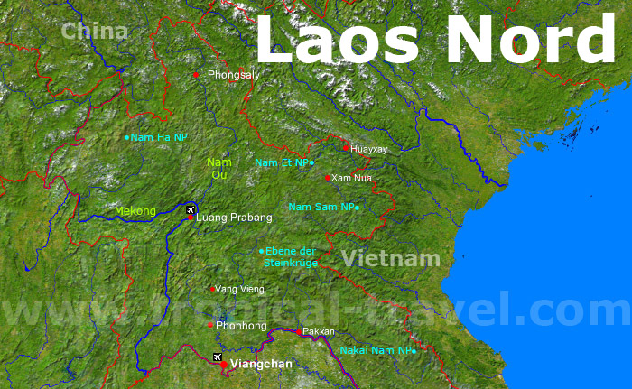 Nord Laos Karte
