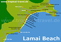 Lamai Beach Karte