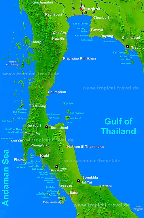 Thailand islands map