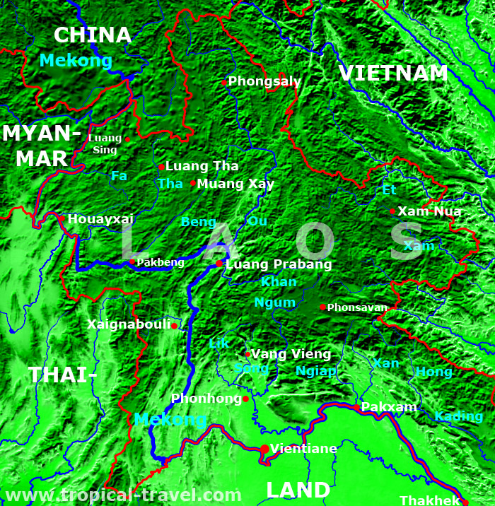 Nord Laos Karte
