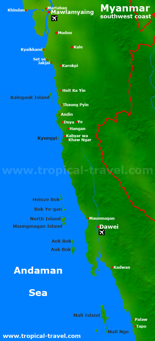 Myanmarkueste Karte