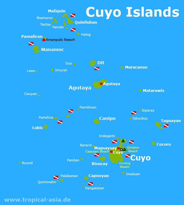Cuyo Islands Karte